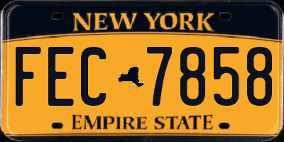 NY license plate FEC7858