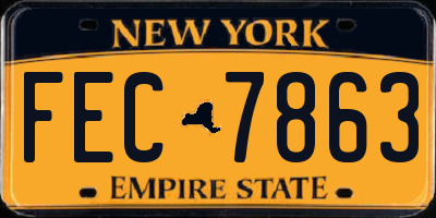 NY license plate FEC7863