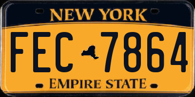NY license plate FEC7864