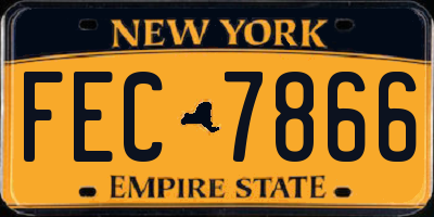 NY license plate FEC7866