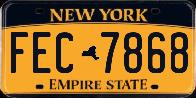 NY license plate FEC7868