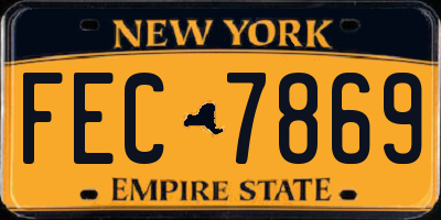 NY license plate FEC7869