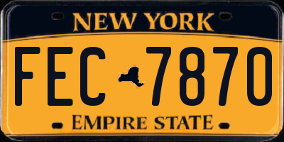 NY license plate FEC7870