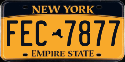 NY license plate FEC7877
