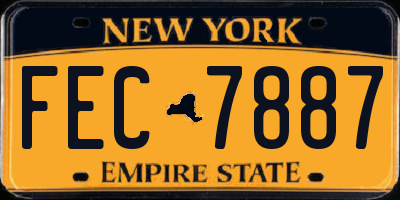 NY license plate FEC7887