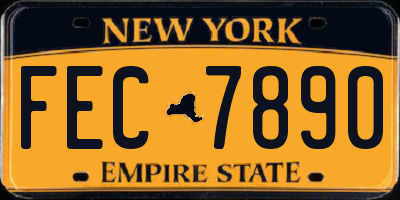 NY license plate FEC7890