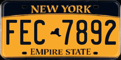 NY license plate FEC7892