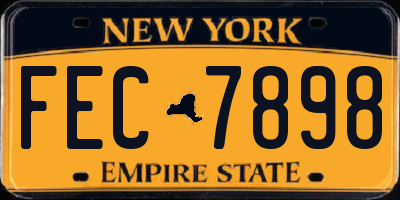NY license plate FEC7898