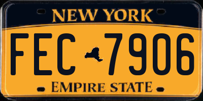 NY license plate FEC7906
