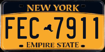 NY license plate FEC7911