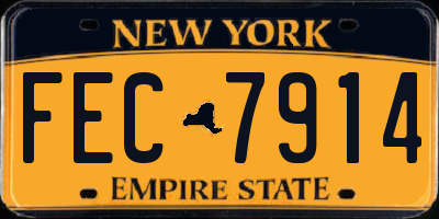 NY license plate FEC7914