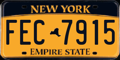 NY license plate FEC7915