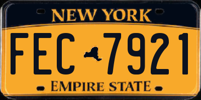 NY license plate FEC7921