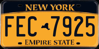 NY license plate FEC7925