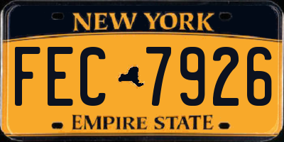 NY license plate FEC7926