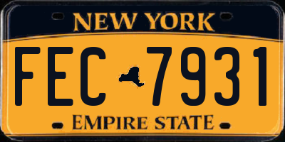 NY license plate FEC7931