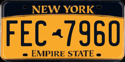 NY license plate FEC7960