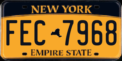 NY license plate FEC7968