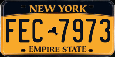 NY license plate FEC7973