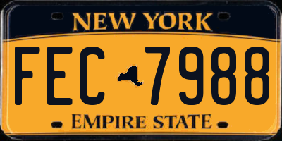 NY license plate FEC7988