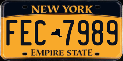 NY license plate FEC7989