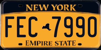 NY license plate FEC7990