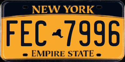 NY license plate FEC7996
