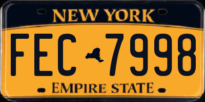 NY license plate FEC7998