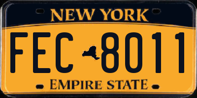NY license plate FEC8011