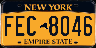 NY license plate FEC8046