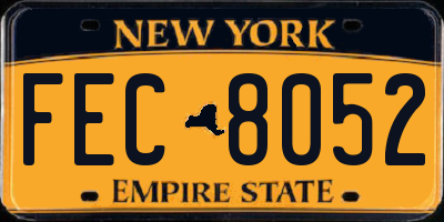 NY license plate FEC8052