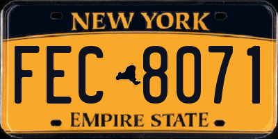 NY license plate FEC8071