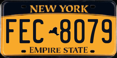 NY license plate FEC8079