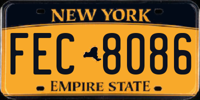 NY license plate FEC8086