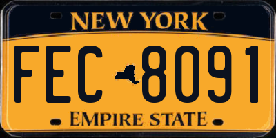 NY license plate FEC8091