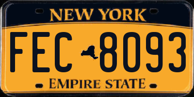NY license plate FEC8093