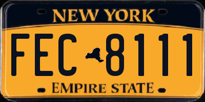 NY license plate FEC8111