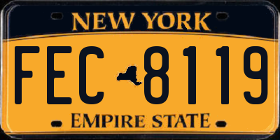 NY license plate FEC8119