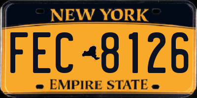 NY license plate FEC8126