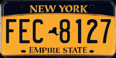 NY license plate FEC8127