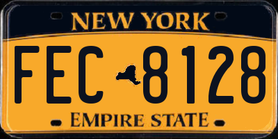 NY license plate FEC8128