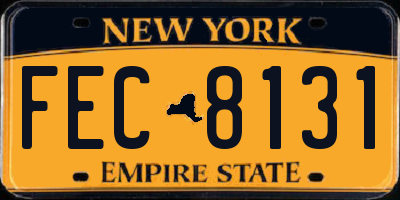 NY license plate FEC8131