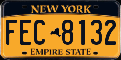 NY license plate FEC8132