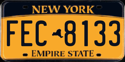 NY license plate FEC8133
