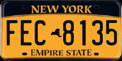 NY license plate FEC8135
