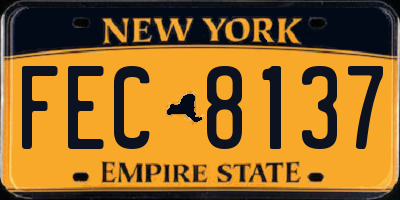 NY license plate FEC8137