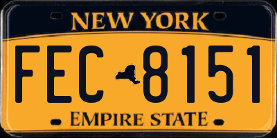 NY license plate FEC8151