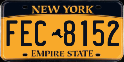 NY license plate FEC8152