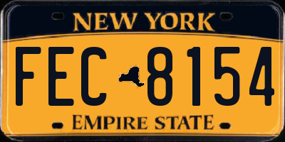 NY license plate FEC8154