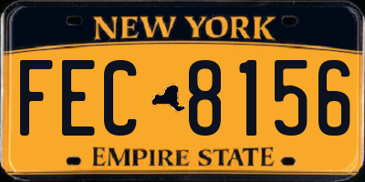 NY license plate FEC8156